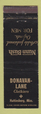 Matchbook Cover - Nunn Bush Men's Shoes Donavan Lane Hattiesburg MS