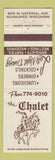 Matchbook Cover - The Chalet Restaurant Milwaukee WI