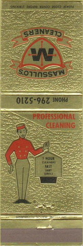 Matchbook Cover - Massullo's Cleaners NO TOWN