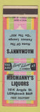 Matchbook Cover - Macmanny's Liquors Chicago IL WEAR