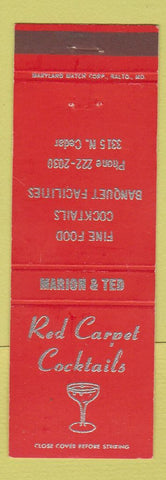 Matchbook Cover - Red Carpet Bar