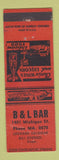 Matchbook Cover - B&L Bar WEAR