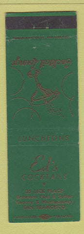 Matchbook Cover - Ed's Cocktails Bar San Francisco CA
