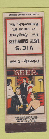 Matchbook Cover - Vic's Sandwiches Brunswick ME