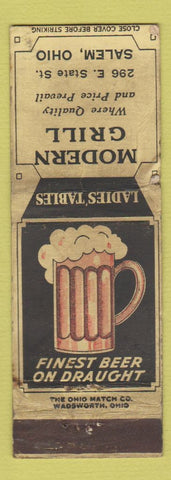Matchbook Cover - Modern Grill Salem OH WORN