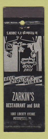 Matchbook Cover - Zarkin's Restaurant Pittsburgh PA WEAR