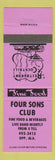 Matchbook Cover - Four Sons Club Opp AL