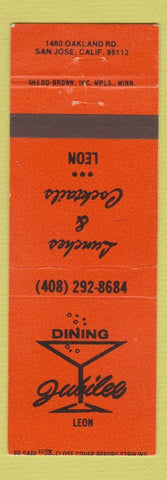 Matchbook Cover - Jubilee Restaurant San Jose CA