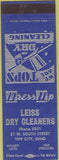 Matchbook Cover - Leiss Dry Cleaners Tipp City OH