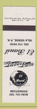 Matchbook Cover - El Bauil Isla Verde Puerto Rico