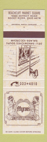 Matchbook Cover - Myron's Rocky River OH restaurant