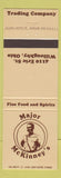 Matchbook Cover - Major McKinney's Willoughby OH Trading Company