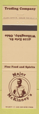 Matchbook Cover - Major McKinney's Willoughby OH Trading Company