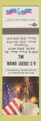 Matchbook Cover - AC Credit Union Bath OH 1976 Bicentennial