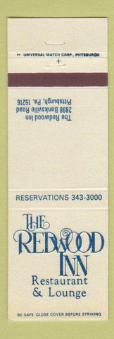 Matchbook Cover - Redwood Inn Restaurant Pittsburgh PA