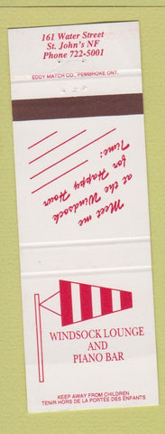 Matchbook Cover - Windsock Lounge Piano Bar St Johns NF WEAR