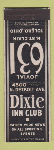 Matchbook Cover - Dixie Inn Club Toledo OH