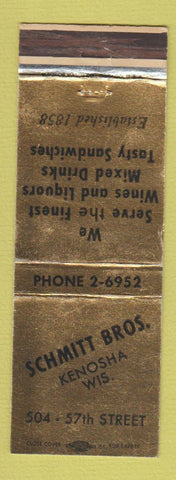 Matchbook Cover - Schmitt Bros Restaurant Kenosha WI