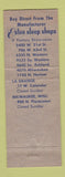 Matchbook Cover - Estee Sleep Shops Beds Chicago IL Milwaukee WI