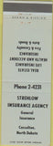 Matchbook Cover - Strehlow Insurance Casselton ND Brown Bigelow