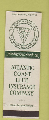 Matchbook Cover - Atlantic Coast Life Insurance Charleston SC