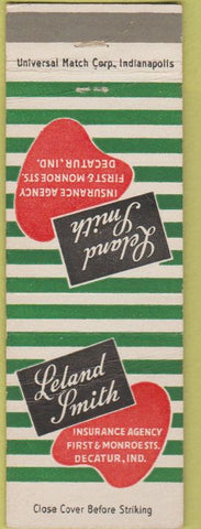 Matchbook Cover - Leland Smith Insurance Decatur IN CREASE