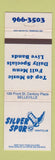Matchbook Cover - Silver Spur Night Club Belleville ON