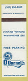 Matchbook Cover - O'Donnell's Bethesda MD restaurant