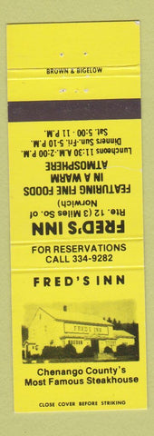 Matchbook Cover - Fred's Inn Norwich NY