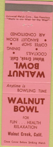 Matchbook Cover - Walnut Bowling Walnut Creek CA