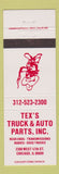Matchbook Cover - Tex's Truck and Auto Parts Chicago IL