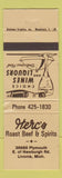 Matchbook Cover - Herc's Roast Beef & Spirits Livonia MI WEAR