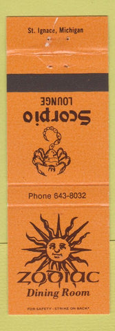 Matchbook Cover - Zodiac Dining Room Scorpio Lounge St Ignace MI