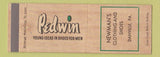 Matchbook Cover - Pedwin Shoes Newman's Danville PA