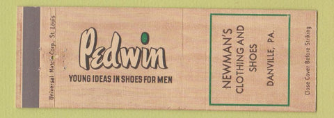 Matchbook Cover - Pedwin Shoes Newman's Danville PA