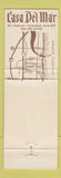 Matchbook Cover - Casa Del Mar Ormond Beach FL