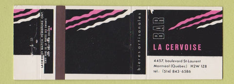 Matchbook Cover - La Cervoise Bar Montreal QC