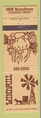 Matchbook Cover - Windmill Toledo OH