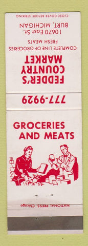 Matchbook Cover - Fedder's Country Market Burt MI WEAR