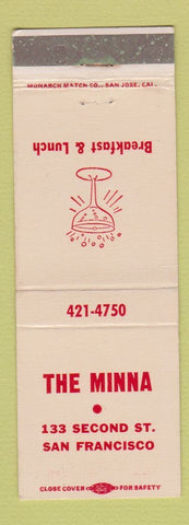 Matchbook Cover - The Minna Restaurant San Francisco CA