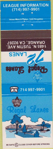 Matchbook Cover - Royal Bowling Lanes Orange CA