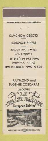 Matchbook Cover - Le Chalet Basque Restaurant San Pedro CA