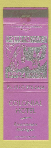 Matchbook Cover - Colonial Hotel Roscommon MI