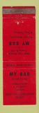 Matchbook Cover - My Bar Mixed Drinks Bay City MI WEAR