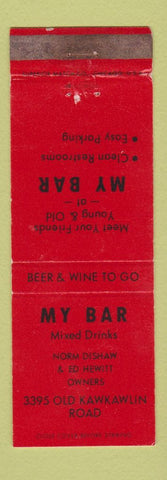 Matchbook Cover - My Bar Mixed Drinks Bay City MI WEAR