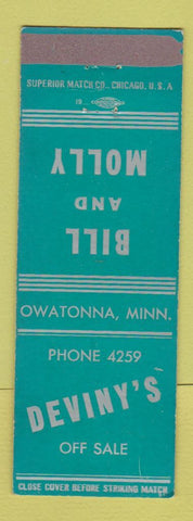 Matchbook Cover - Deviny's Bar? Owatonna MN