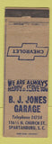 Matchbook Cover - CJ Jones Chevrolet Spartanburg SC WEAR