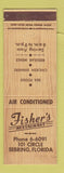 Matchbook Cover - Fisher's Restaurant Sebring FL