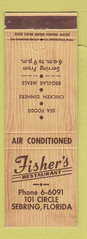 Matchbook Cover - Fisher's Restaurant Sebring FL