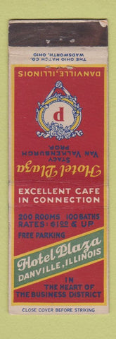 Matchbook Cover - Hotel Plaza Danville IL
